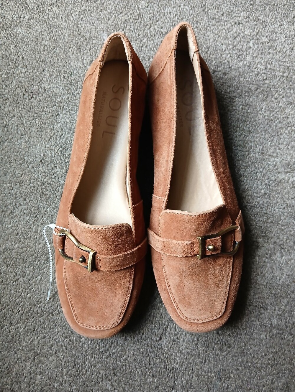 Soul Naturalizer Suede Buckle Loafers - Tan Brown Size 8M